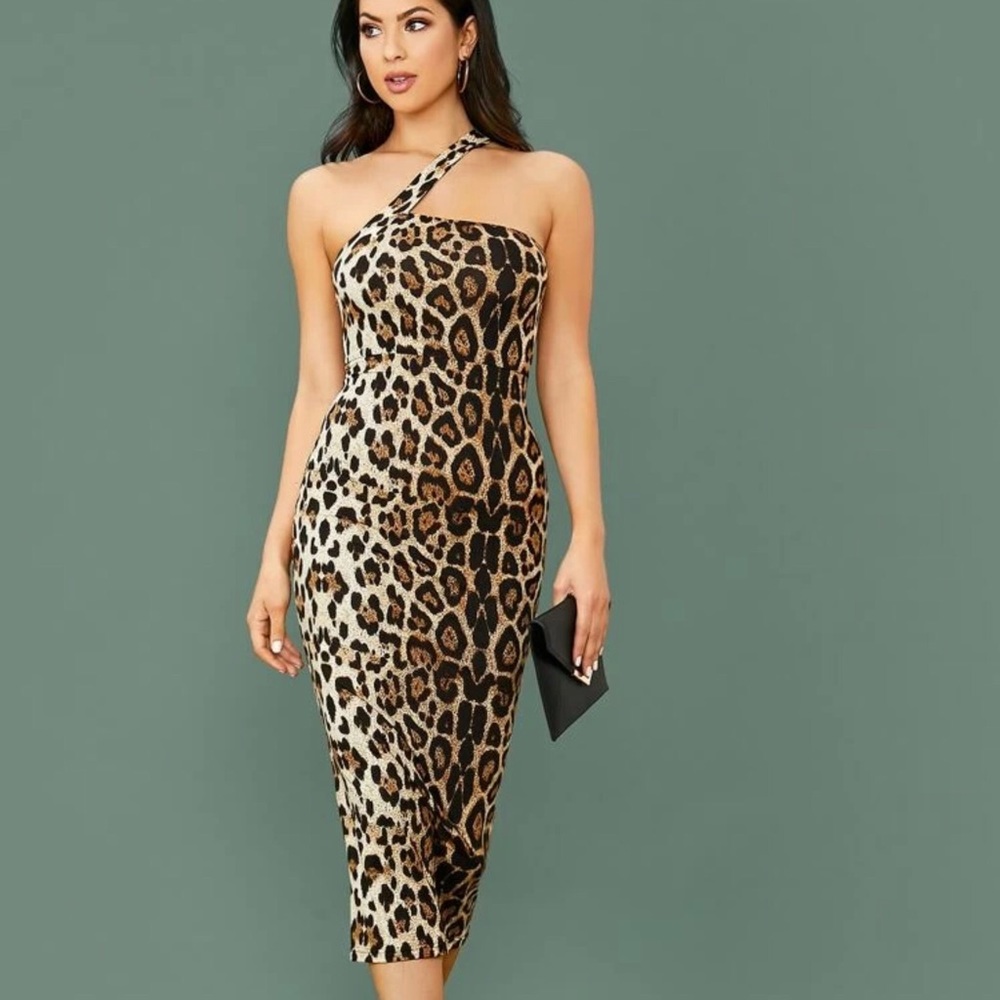 ❤️One shoulder leopard print dress❤️